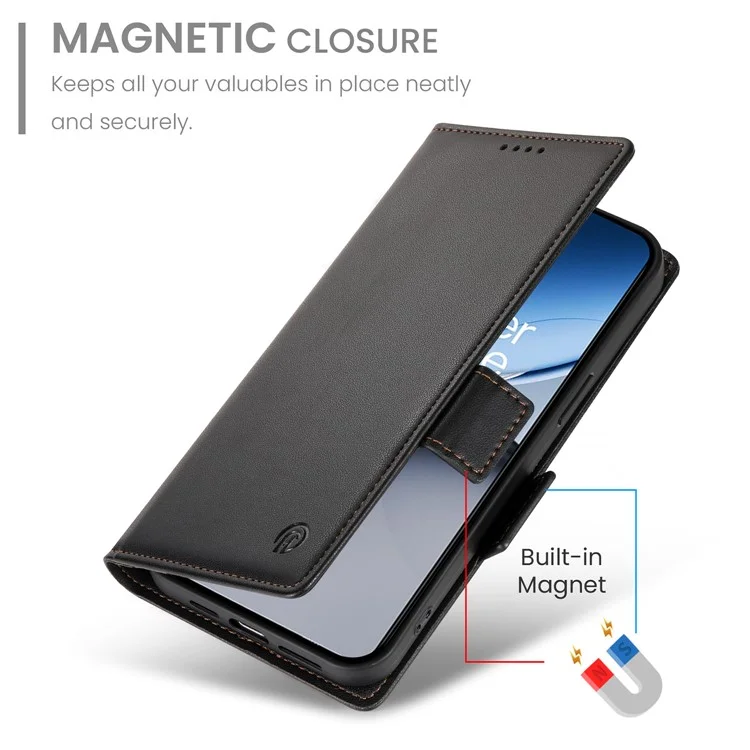 DF-010 For OnePlus Nord 4 Stand Case PU Leather Wallet Phone Cover - Black