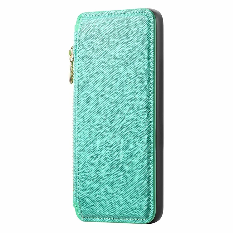 CASENEO For Xiaomi Poco M6 Pro 5G / Redmi 12 4G / 5G (Global) Case Cross Texture Leather Detachable Magnetic Phone Cover - Green