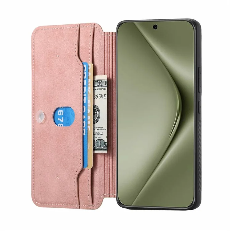 Caseneo Para Huawei Pura 70 Ultra Caso Cruzamento Couro Couro Destacável Tampa de Telefone Magnético - Rosa