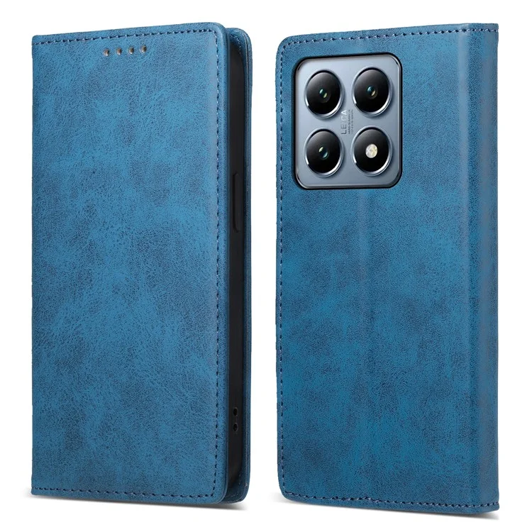 DF-05 Per Xiaomi 14T Pro Wallet Case RFID Bloccante Pechetto Pettura PU - Blu
