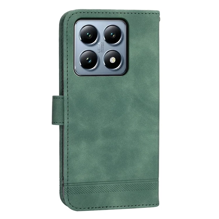 Dierfeng DF-03 Pour Xiaomi 14T Pro Cuir Lignes de Boîtier Imprime Couverture de Téléphone - Vert