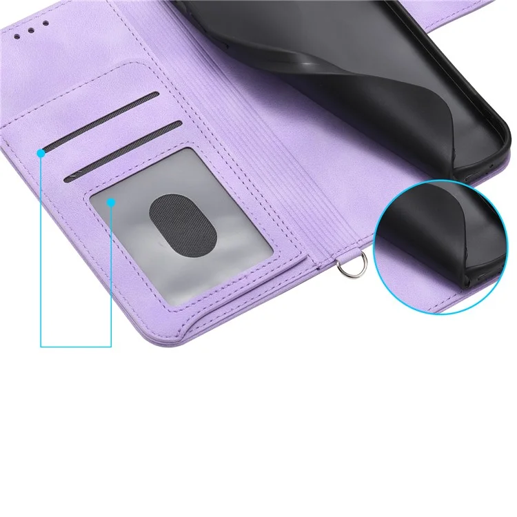 Para Xiaomi 14t Pro Case Patrón de Flores PU Cubierta de Teléfono de Cuero Con Correa - Púrpura Ligera