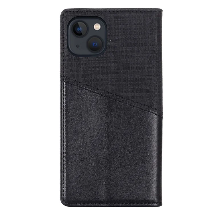 MUXMA MX109 Wallet Stand Case For Iphone 14 Plus, Magnetic Auto-absorbed PU Leather Phone Cover With RFID Blocking Function - le Noir