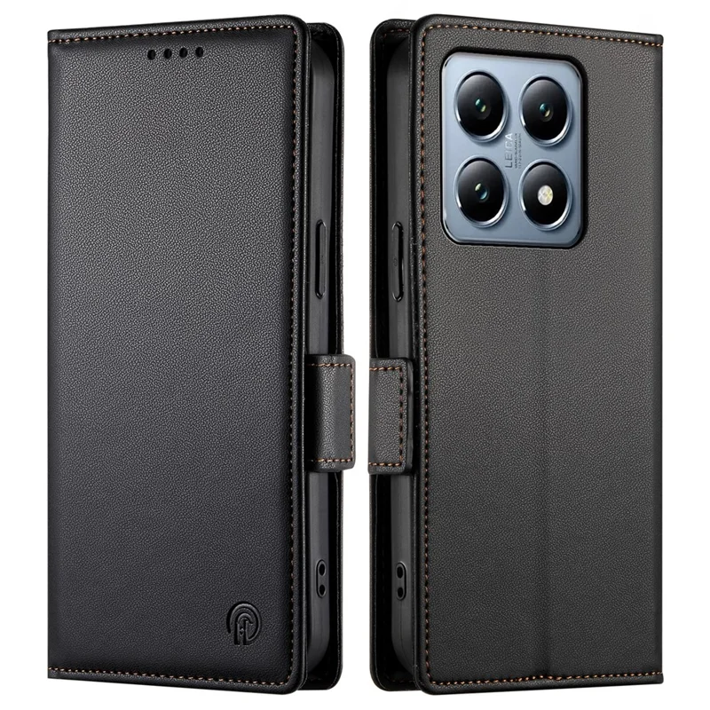 DF-010 Para Xiaomi 14t Pro Stand Case PU Cuero de Cuero Cover - Negro