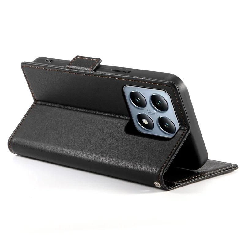 DF-010 Para Xiaomi 14t Pro Stand Case PU Cuero de Cuero Cover - Negro