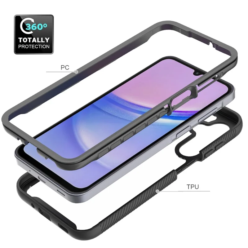 Pour Samsung Galaxy A16 5G / A16 4G Étui Anti-Drop 2-en-1 PC+TPU Housse de Téléphone - Noir