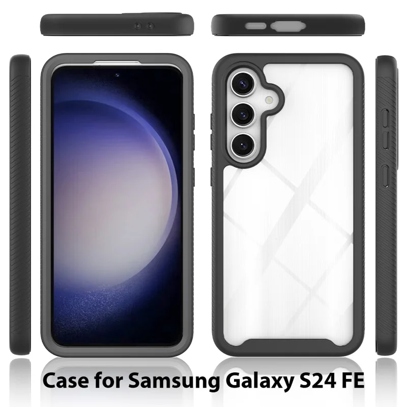 Pour Samsung Galaxy S24 FE Case Anti-Drop 2-in-1 PC+TPU Phone Cover - Noir
