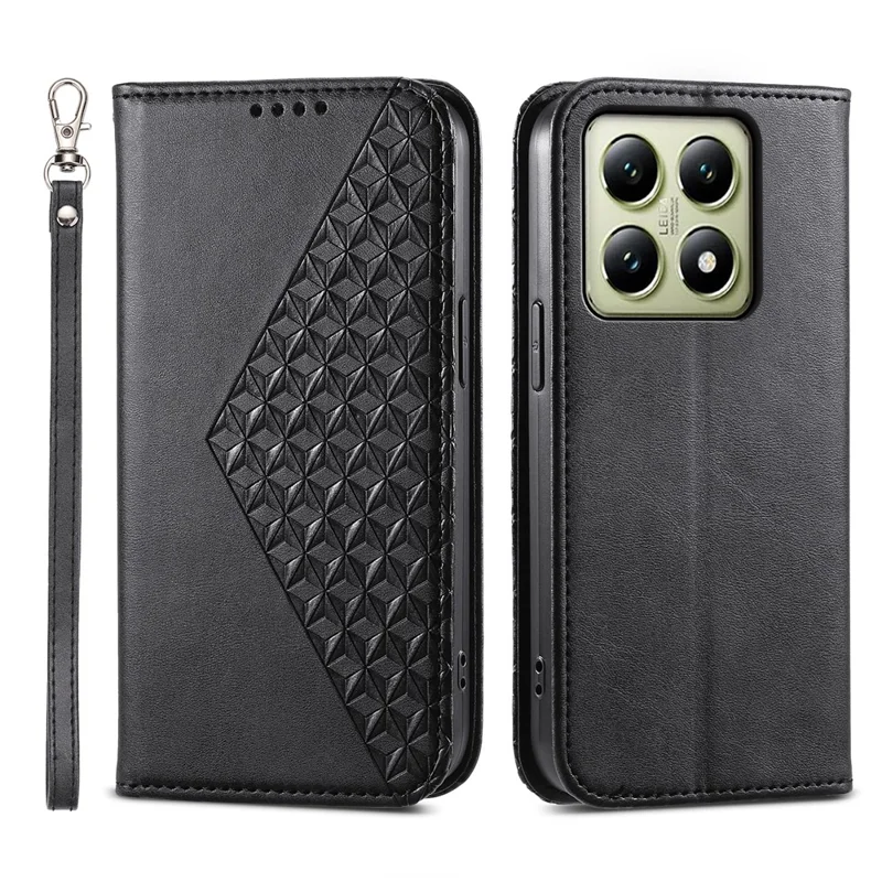 Für Xiaomi 14T Case Kalbsleder Textur PU Leder Handyhülle mit Geldbörse - Schwarz