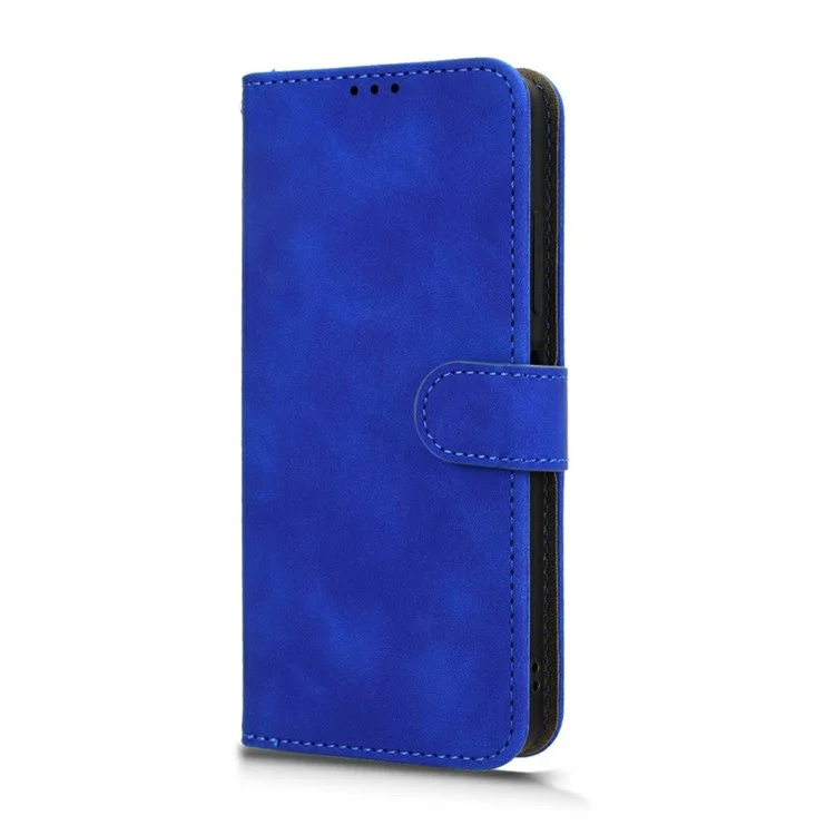 For ZTE Blade A75 5G Leather Case Skin-Feel Anti-Drop Wallet Flip Phone Cover - Blue