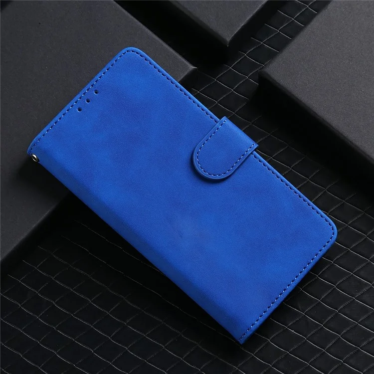 For ZTE Blade A75 5G Leather Case Skin-Feel Anti-Drop Wallet Flip Phone Cover - Blue