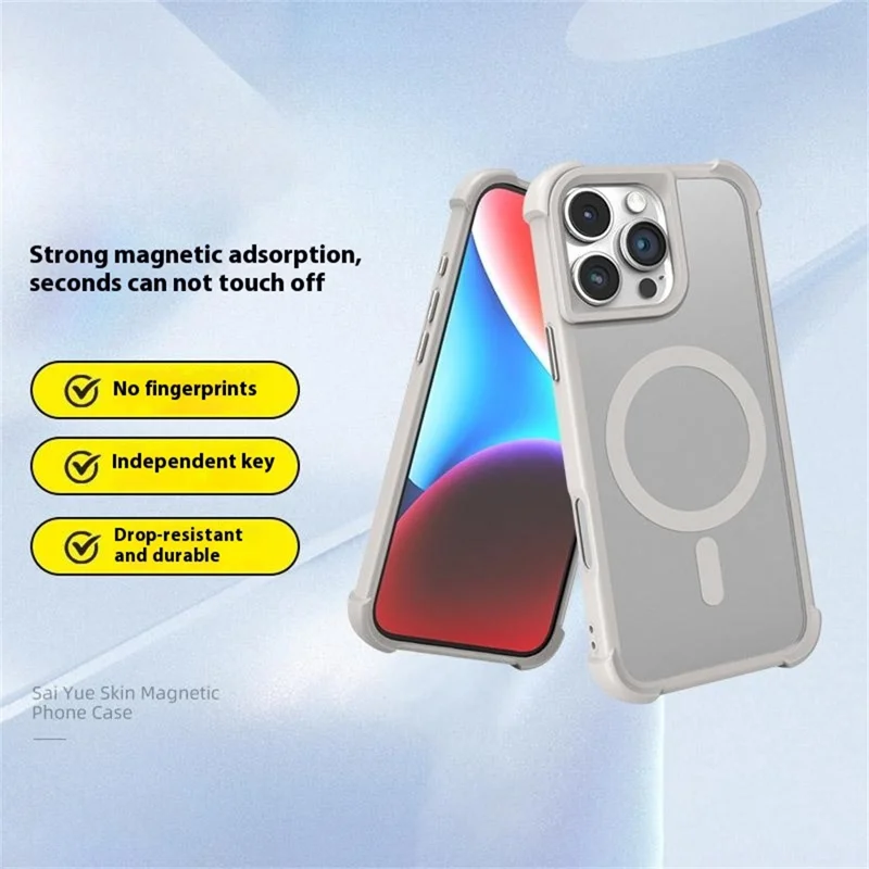 Для Iphone 16 Pro Case Совместится с Magsafe Skin-Touch TPU+PC Phone Cope Phone - Серый