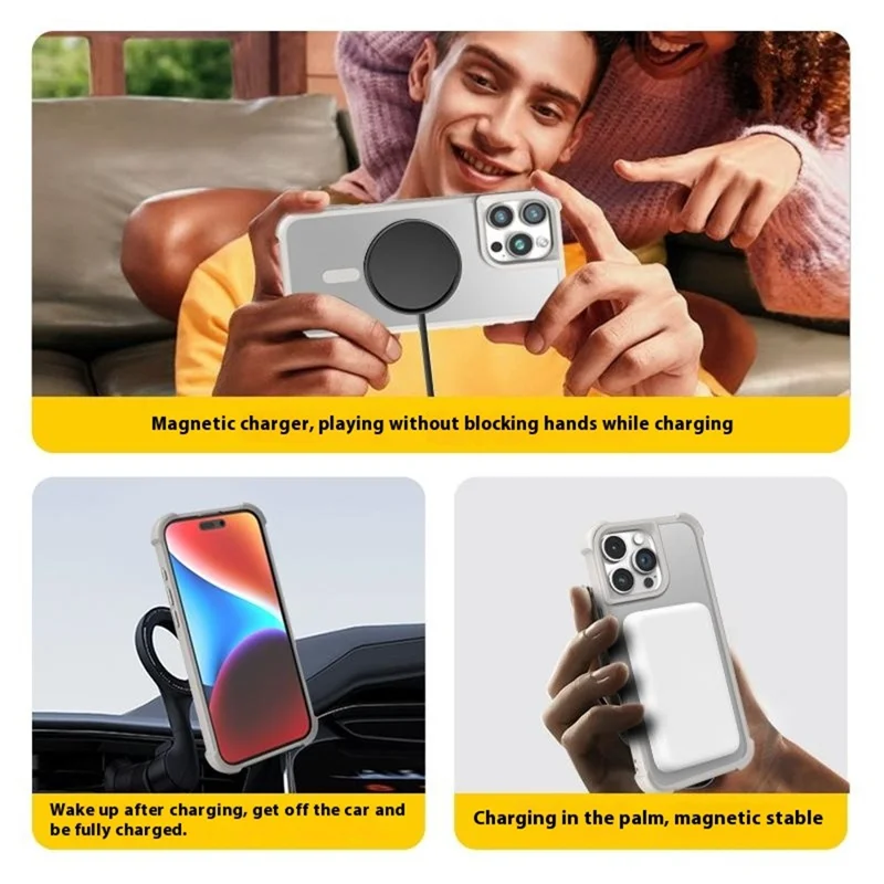 Для Iphone 16 Pro Case Совместится с Magsafe Skin-Touch TPU+PC Phone Cope Phone - Серый