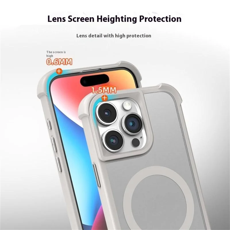 Для Iphone 16 Pro Case Совместится с Magsafe Skin-Touch TPU+PC Phone Cope Phone - Серый
