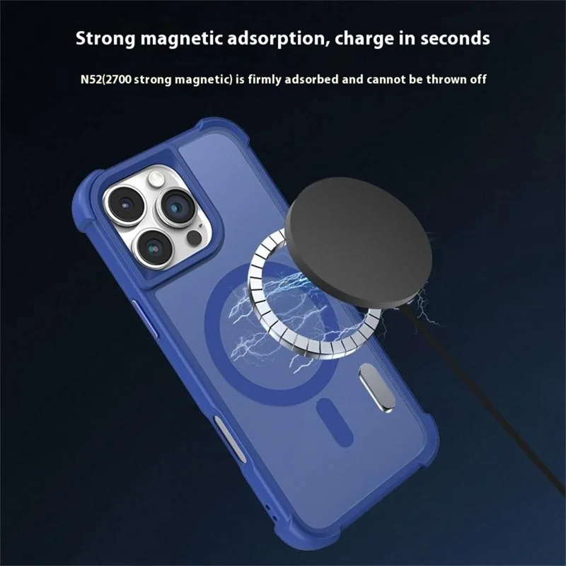 Для Iphone 16 Pro Case Совместится с Magsafe Skin-Touch TPU+PC Phone Cope Phone - Серый