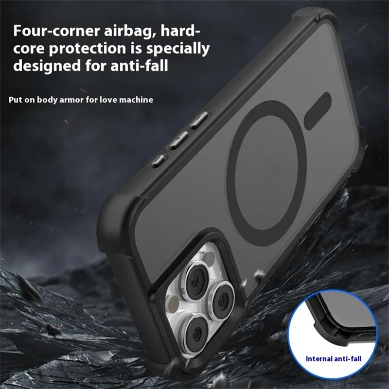 Для Iphone 16 Pro Case Совместится с Magsafe Skin-Touch TPU+PC Phone Cope Phone - Серый