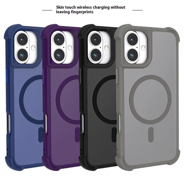 Для Iphone 16 Plus Case Совместится с Magsafe Skin-Touch TPU+PC Phone Cover - Фиолетовый