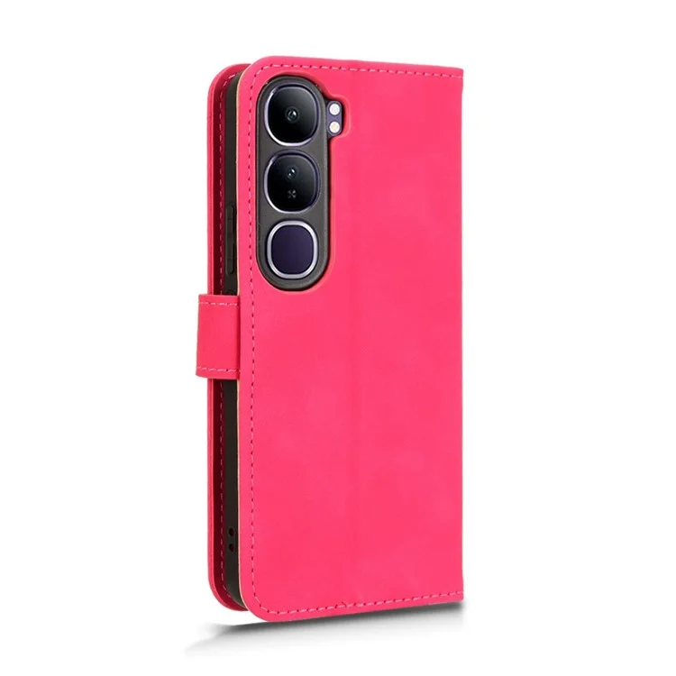 For vivo V40 Lite 5G Leather Case Skin-Feel Anti-Drop Wallet Flip Phone Cover - Rose