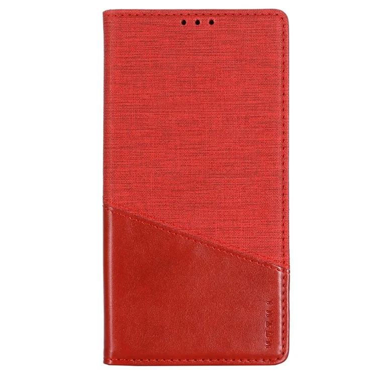 MUXMA MX109 PU Leather Phone Cover for iPhone 14 Pro, RFID Blocking Magnetic Auto-absorbed Case with Wallet Stand - Red