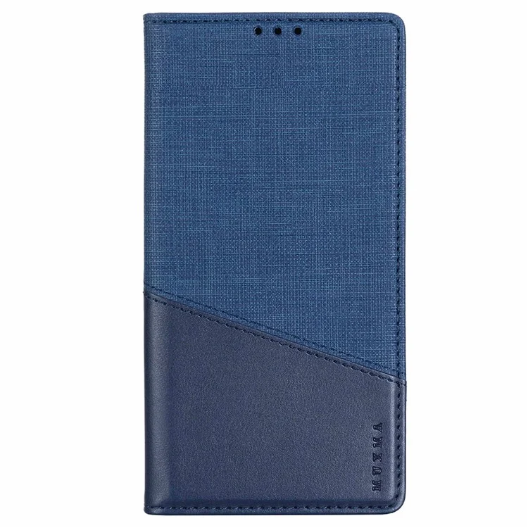 MUXMA MX109 PU Leather Phone Cover for iPhone 14 Pro, RFID Blocking Magnetic Auto-absorbed Case with Wallet Stand - Blue