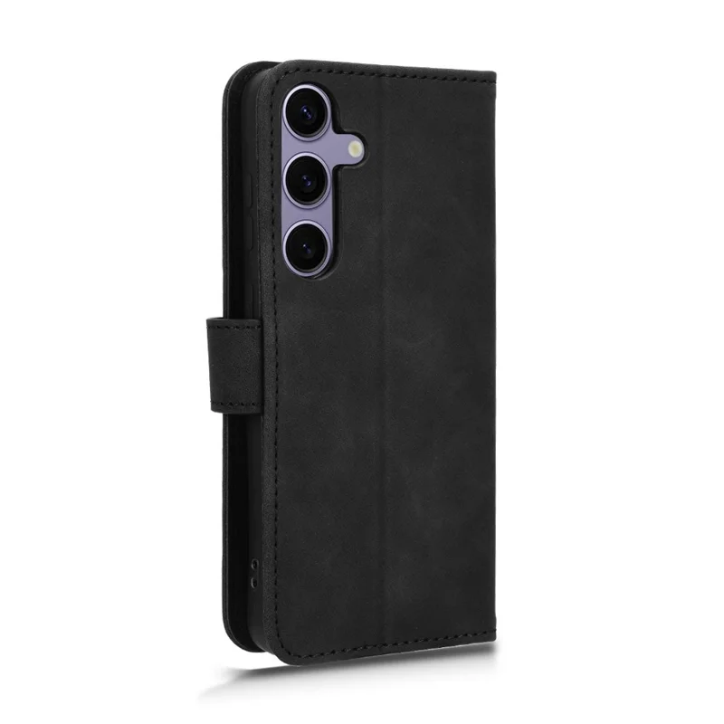 Para Samsung Galaxy S24 fe Case de Cuero Feel Anti-Drop Willet Flip Cover de Teléfono - Negro