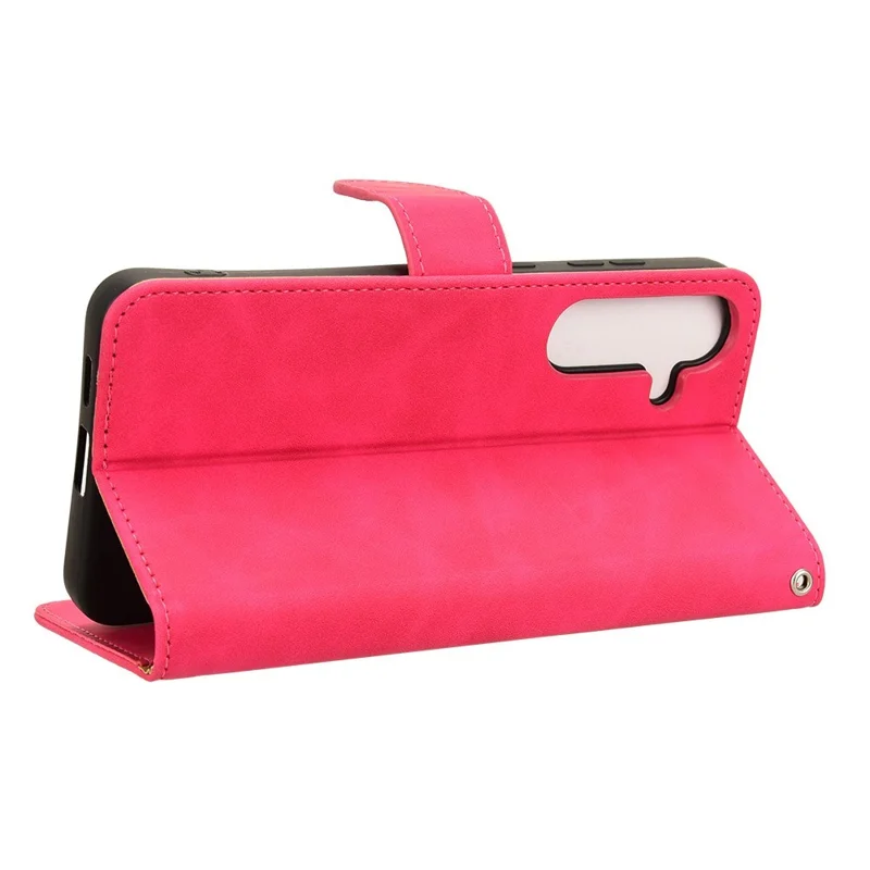 For Samsung Galaxy S24 FE Leather Case Skin-Feel Anti-Drop Wallet Flip Phone Cover - Rose