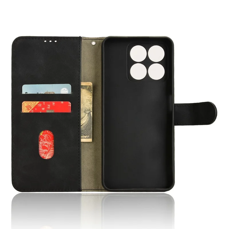 Per ZTE Blade A35 / A55 Casella di Pelle in Pelle Antidetropia Del Portafoglio Anti-drop Flip Cover - Nero