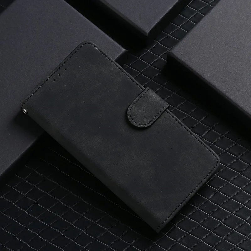 Per ZTE Blade A35 / A55 Casella di Pelle in Pelle Antidetropia Del Portafoglio Anti-drop Flip Cover - Nero