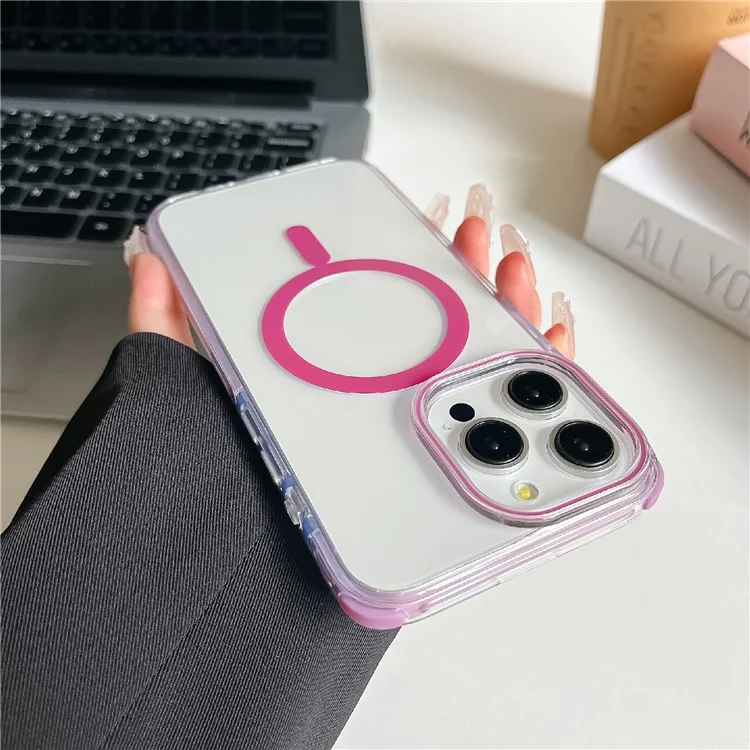Per Iphone 16 Pro Case Compatibile Con MagSafe PC+TPU Clear Anti-Drop Cover - Nero