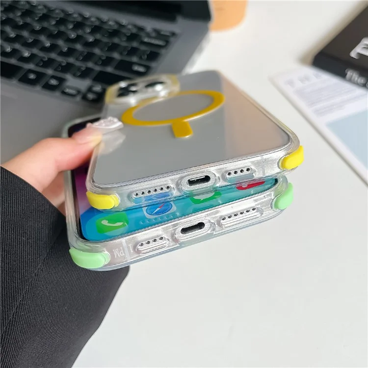 Per Iphone 16 Pro Case Compatibile Con MagSafe PC+TPU Clear Anti-Drop Cover - Nero