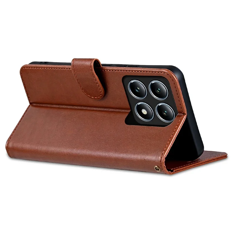 Azns Für Xiaomi 14t Pro Case Anti-Scratch PU Leder-ständer Brieftasche Telefonabdeckung - Braun