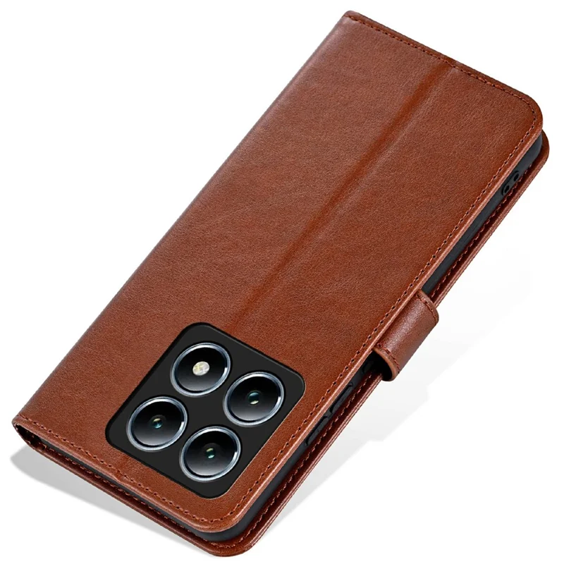 Azns Für Xiaomi 14t Pro Case Anti-Scratch PU Leder-ständer Brieftasche Telefonabdeckung - Braun