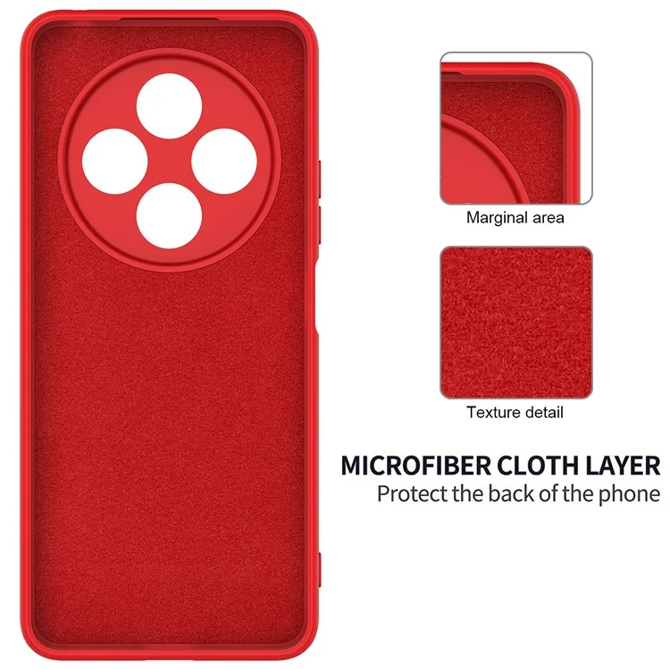 Para Xiaomi Poco C75 4G / Redmi 14R 5G / 14C 4G Case Liquid Silicone Anti-Scratch Phone Cover com Alça de Mão - Vermelho