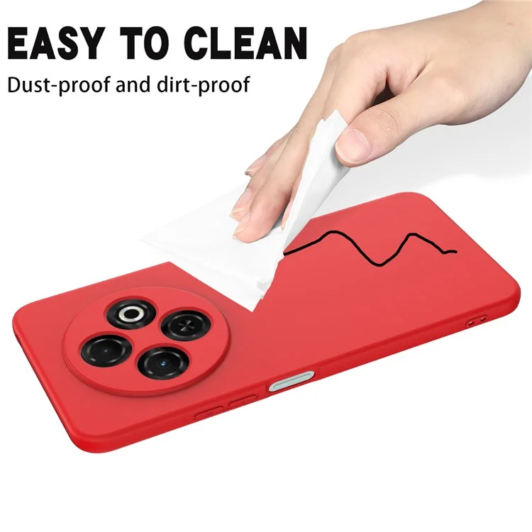 For TECNO Spark 30C 4G Case Liquid Silicone Anti-Scratch Phone Cover with Hand Strap - Red