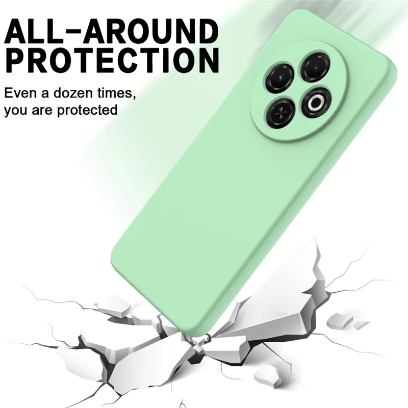 For TECNO Spark 30C 4G Case Liquid Silicone Anti-Scratch Phone Cover with Hand Strap - Green