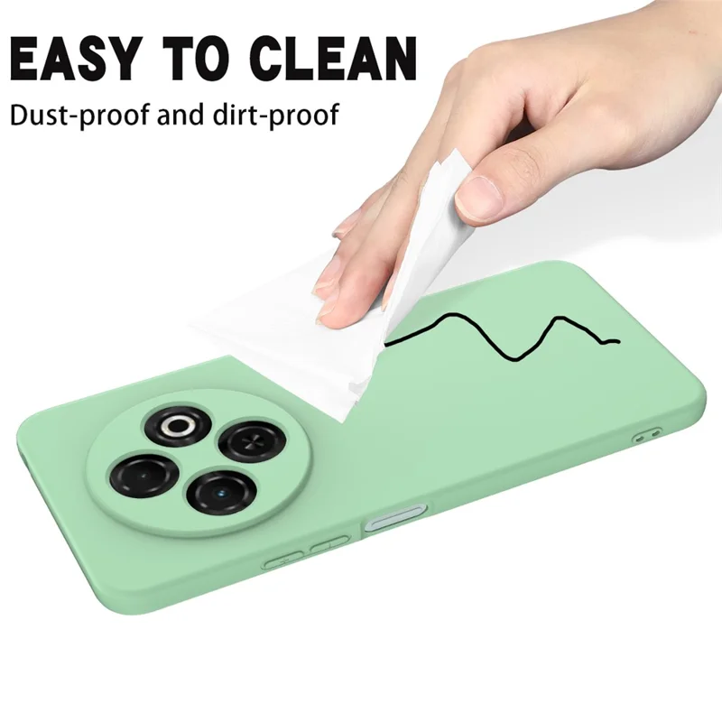 For TECNO Spark 30C 4G Case Liquid Silicone Anti-Scratch Phone Cover with Hand Strap - Green