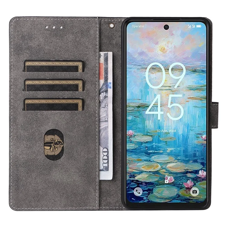 Pour TCL 50 Pro Nxtpaper 5G / 50 Nxtpaper 5G Wallet Case RFID Blocking PU Leather Cover Stand View - Noir