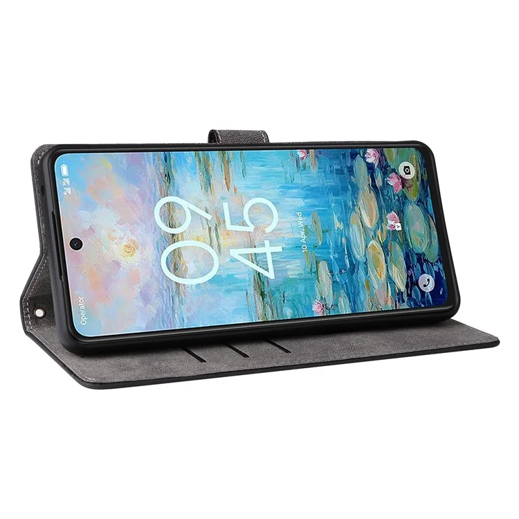 Pour TCL 50 Pro Nxtpaper 5G / 50 Nxtpaper 5G Wallet Case RFID Blocking PU Leather Cover Stand View - Noir
