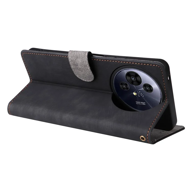 Pour TCL 50 Pro Nxtpaper 5G / 50 Nxtpaper 5G Wallet Case RFID Blocking PU Leather Cover Stand View - Noir