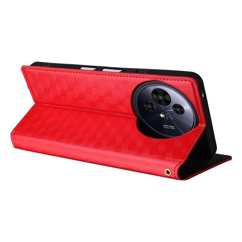 For TCL 50 Pro Nxtpaper 5G / 50 Nxtpaper 5G / TCL P10 / 60 XE NxtPaper 5G Wallet Case Rhombus Imprinted Leather Phone Cover - Red