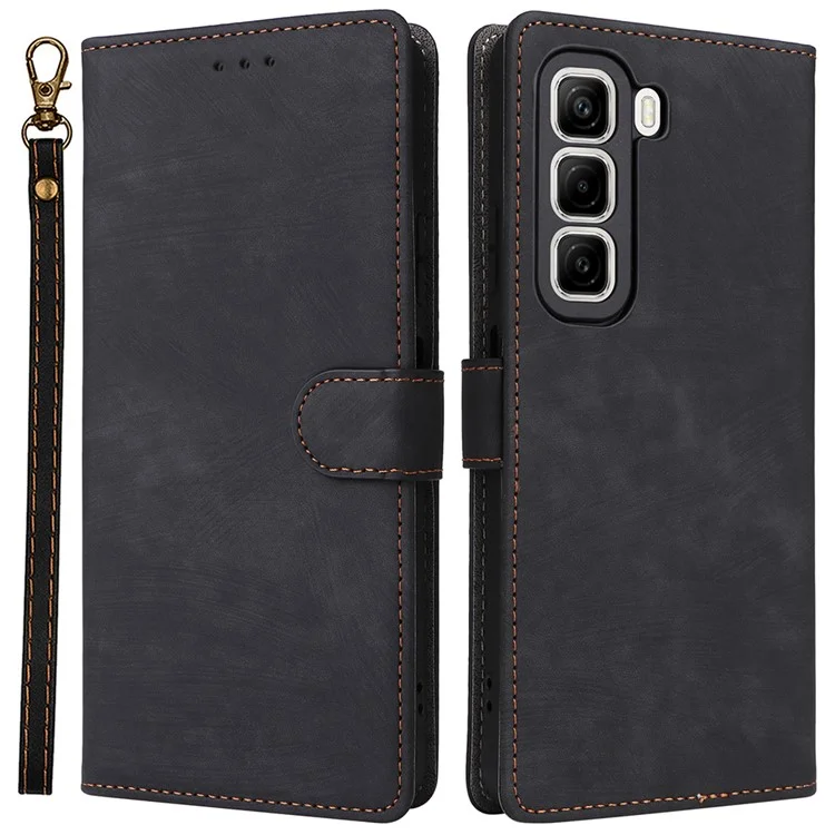 Für Infinix Hot 50 5G X6720 Wallet Case RFID Blockierende PU -leder -abdeckung View - Schwarz