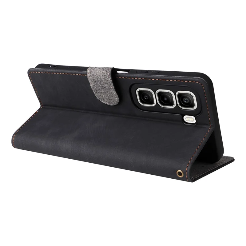 Für Infinix Hot 50 4G X6882 Wallet Case RFID Blockierende PU -lederabdeckung View - Schwarz