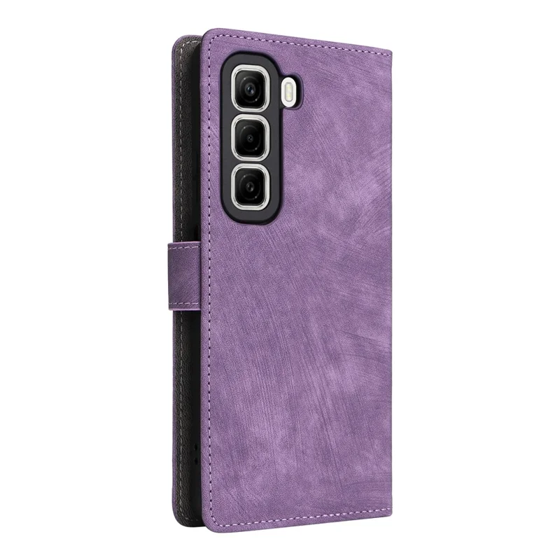 For Infinix Hot 50 4G X6882 Wallet Case RFID Blocking PU Leather Cover Stand View - Purple