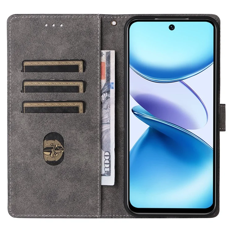 For Infinix Smart 9 4G X6532 / Hot 50i 4G X6531 Wallet Case RFID Blocking PU Leather Cover Stand View - Black