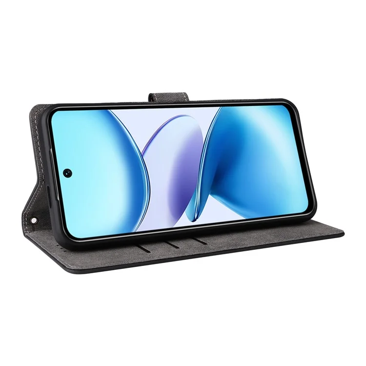 For Infinix Smart 9 4G X6532 / Hot 50i 4G X6531 Wallet Case RFID Blocking PU Leather Cover Stand View - Black