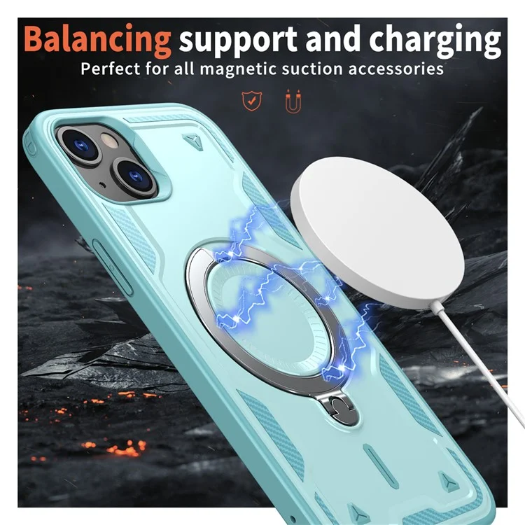 Per iPhone 15 Plus Case Compatibile con MagSafe Protezione Militare PC+TPU Supporto per Telefono - Baby Blue