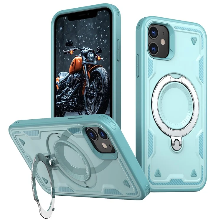 Para iPhone 11 / Funda XR Compatible con MagSafe Protección Militar PC+TPU Soporte para Teléfono - Azul Bebé