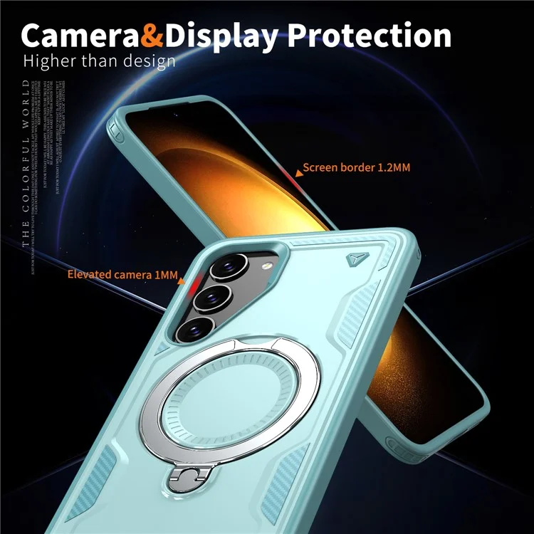 Für Samsung Galaxy S23 Case Kompatibel Mit Magsafe Military Protection PC+TPU Kickstand -telefonabdeckung - Babyblau