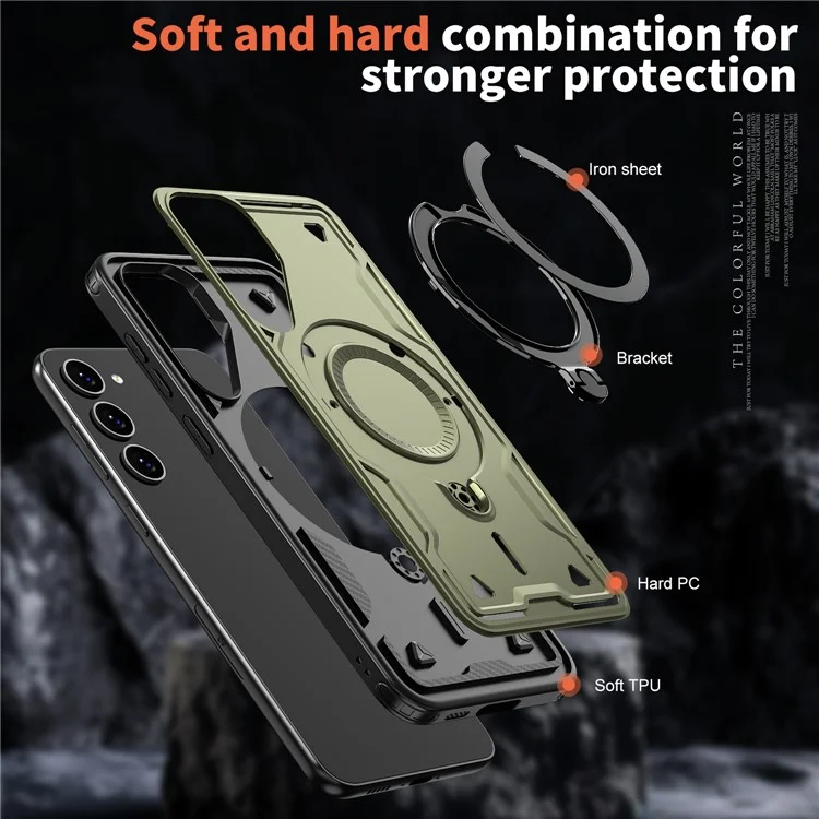 Für Samsung Galaxy S23+ Case Kompatibel Mit Magsafe Military Protection Pc+ Tpu -kickstand -telefonabdeckung - Olivengrün