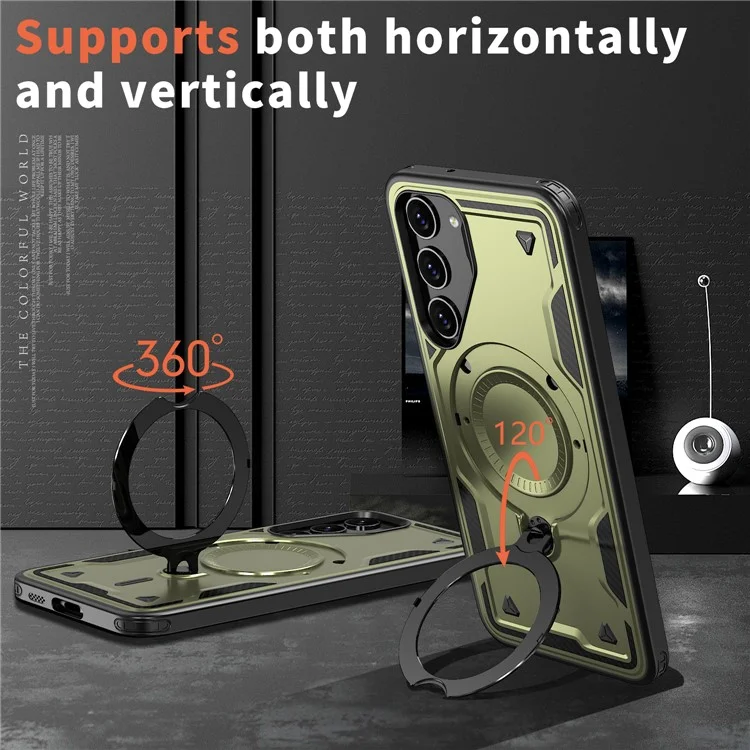 Für Samsung Galaxy S23+ Case Kompatibel Mit Magsafe Military Protection Pc+ Tpu -kickstand -telefonabdeckung - Olivengrün