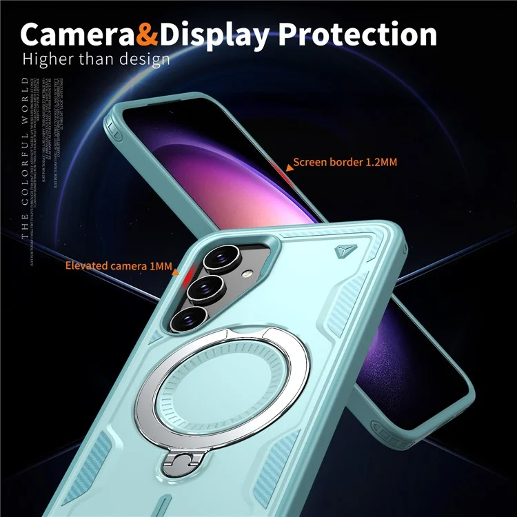 Per Samsung Galaxy S23 FE Custodia Compatibile con MagSafe Protezione Militare PC+TPU Supporto Telefono Cover - Baby Blue